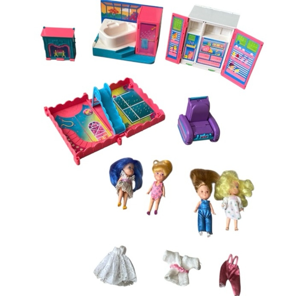 Large Vintage Lot of Kenner Wish World Kids Playsets Dolls & Accessories 1980